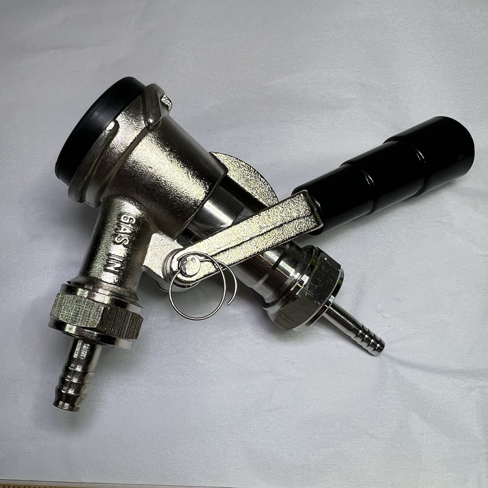 New D-Keg Coupler Tap Head Beer Pull Turn Moving Black Plastic Knob